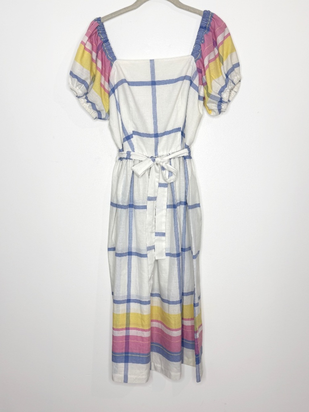 Vintage Vicky Vaughn Plaid Puff Sleeve Cottagecore Midi Dress XS S USA